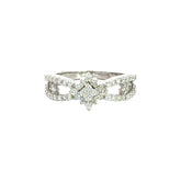 18k White Gold and Diamond Fancy Ring in size 5.5 and total gold weight of 3.2g